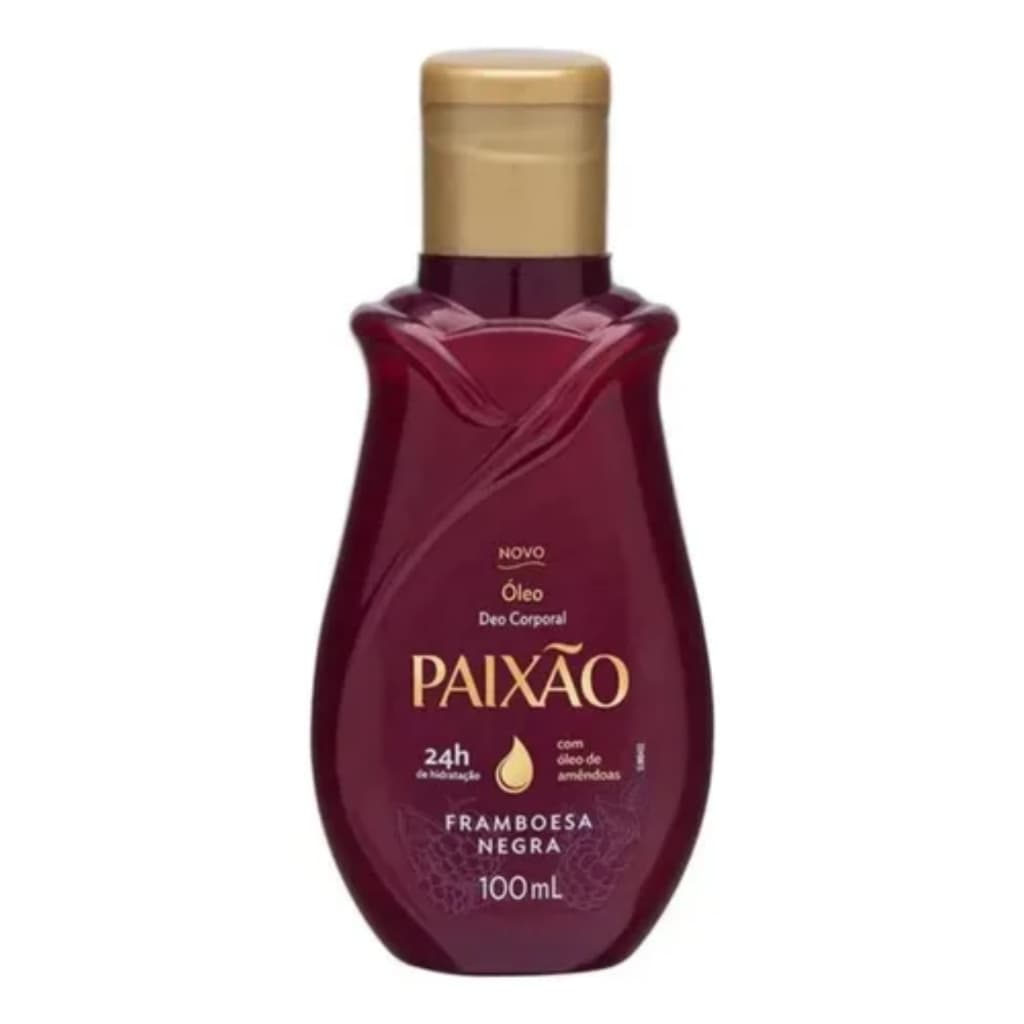 Óleo Deo Corporal Paixão Framboesa Negra com Óleo de Amêndoas 24h de Hidratação 100ml