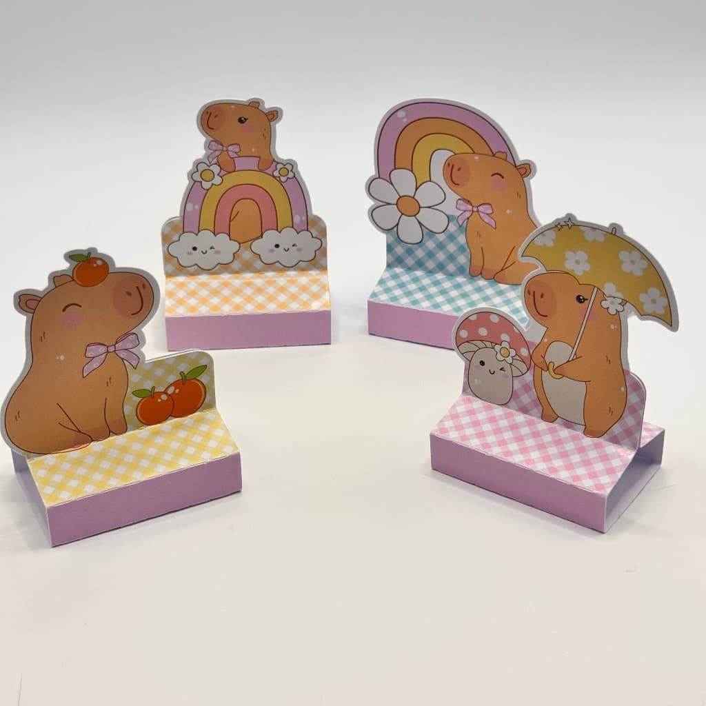 20 porta bis SEM NOME de PRONTA ENTREGA lembrancinha de aniversário porta doces tema CAPIVARA ROSA MENINA M
