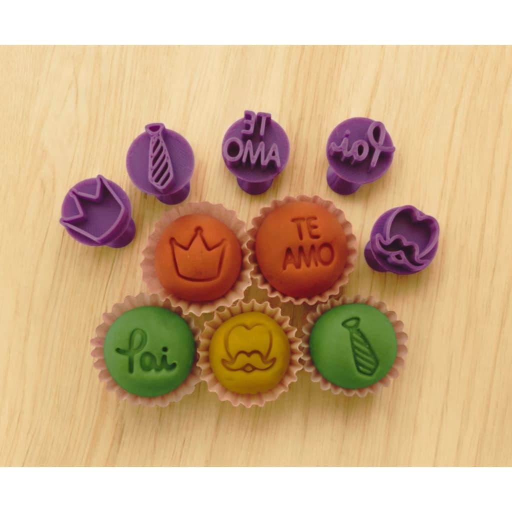 👑 Carimbo Docinhos Brigadeiros Dia dos Pais | Design EXCLUSIVO 3D | 3cm Altura | Confeitaria Criativa ✨