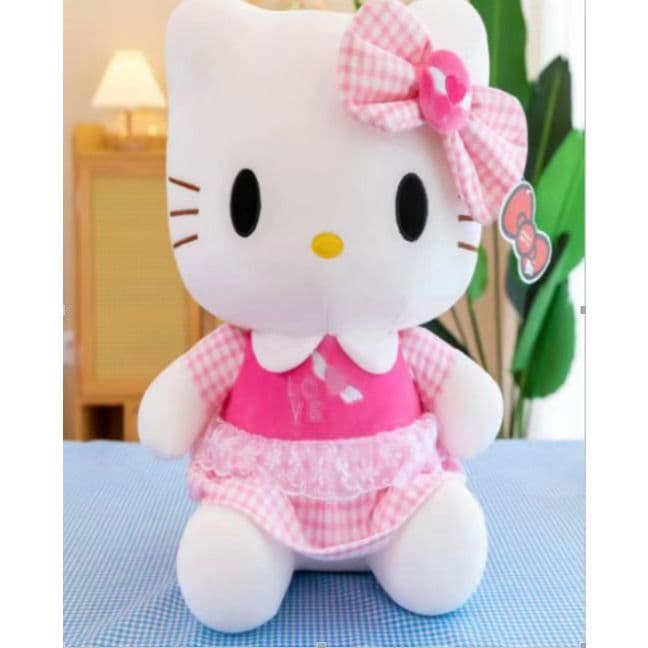 Boneca De Pelúcia Hello Kitty , Vestido Xadrez rosa 35cm/45cm crianças blackfriday*