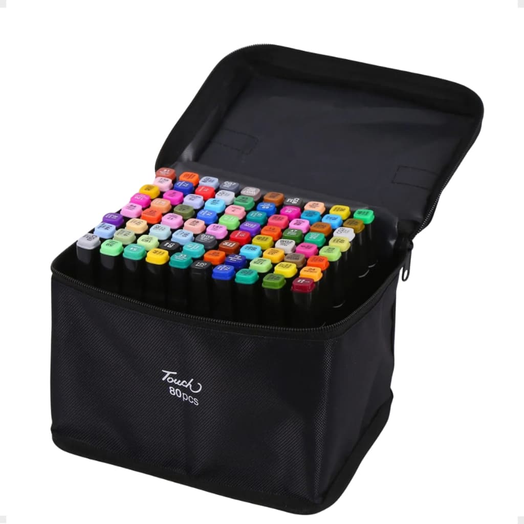 Caneta Marca Texto Dupla 80 Cores