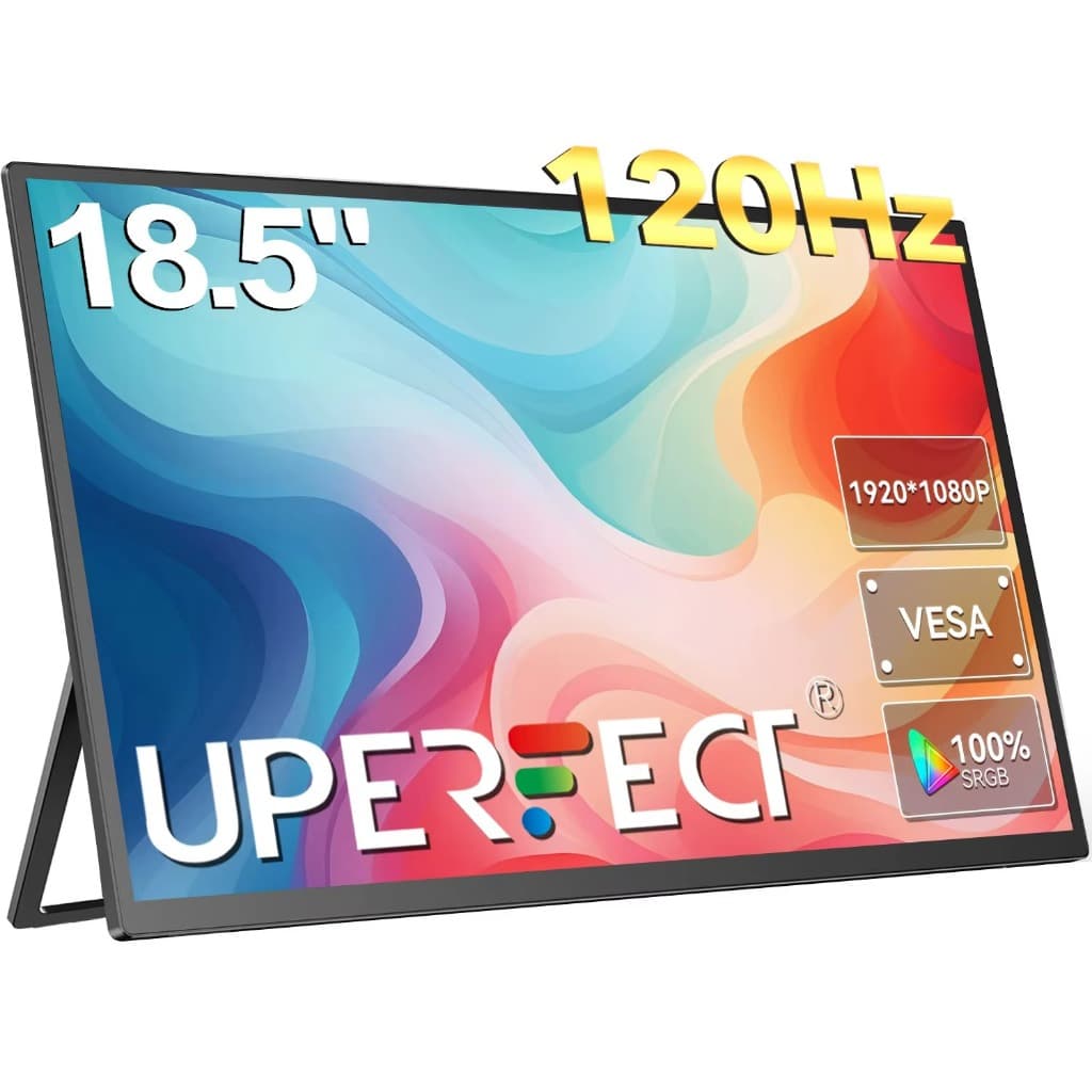 Monitor Portátil Uperfect para laptop, ipad/pc/mac/telefone/switch/ps4 18.5 ''1920*1080 12hz fhd ips