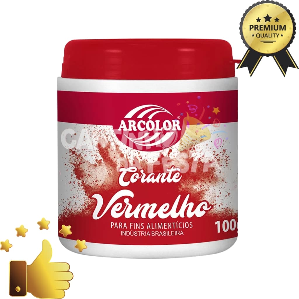 Corante Vermelho em Pó 100g Arcolor | Para Bolos, Doces, Confeitaria, Chocolate e Sobremesas