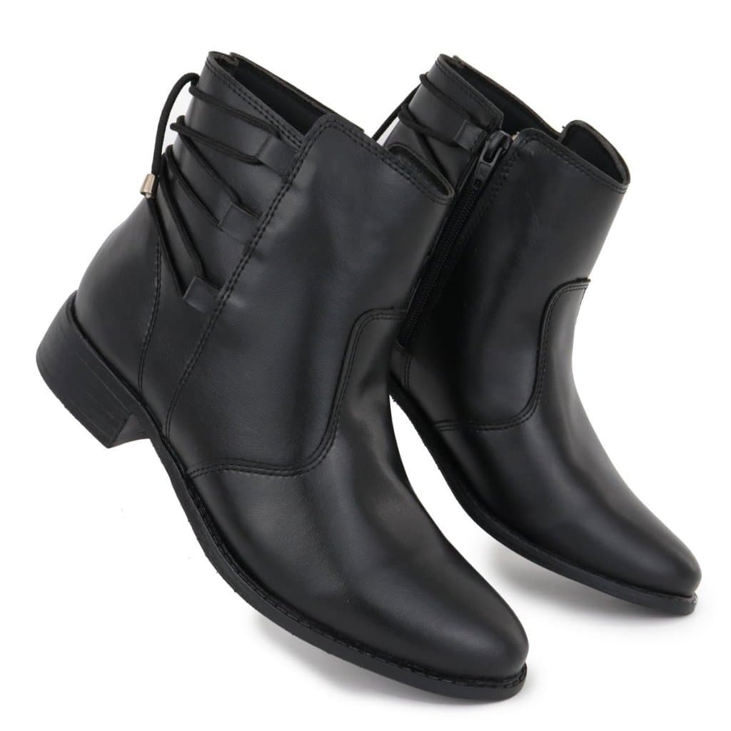 Bota Feminina Montaria Cano Curto com Detalhe de Cordao Atras - Envio Rapido