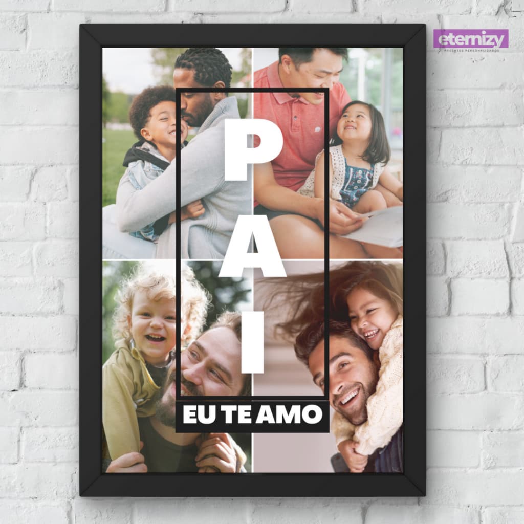 Quadro Para Pais Personalizado C/ 4 Fotos