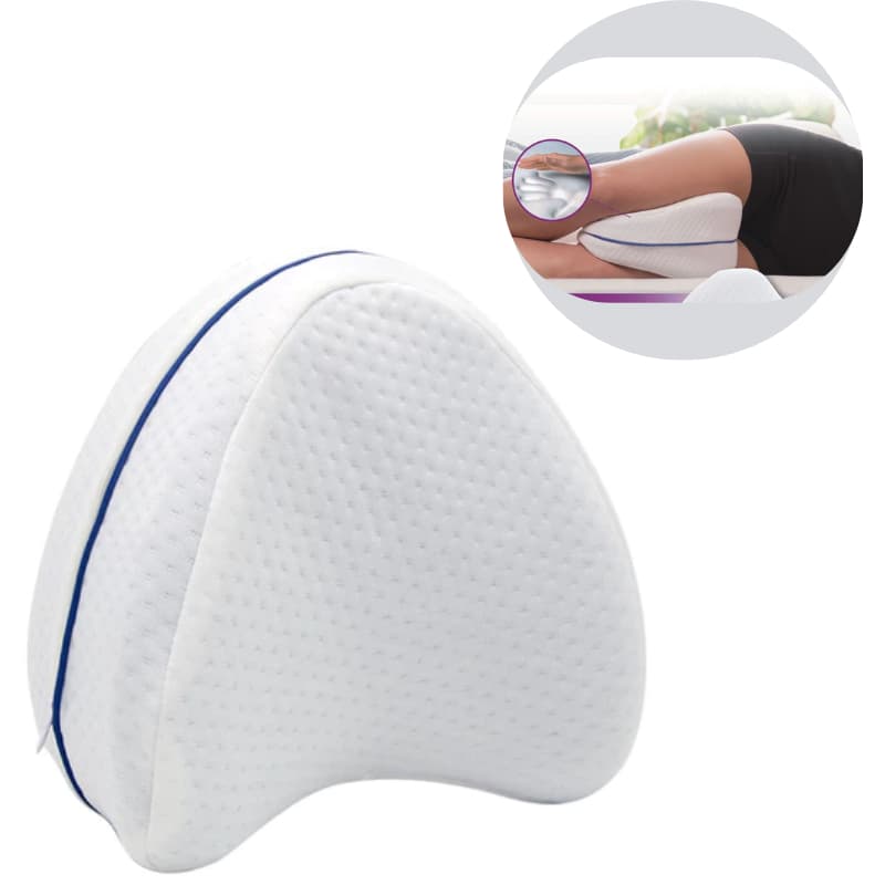 Almofada Ortopédica Joelhos Pernas Travesseiro Ergonômico Espuma Visco elástica Conforto Dormir Lado
