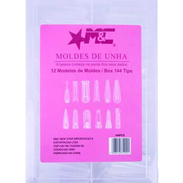 Kit 12 Modelos Formatos Molde F1 Unhas Acrigel 144UN M&C Lançamento