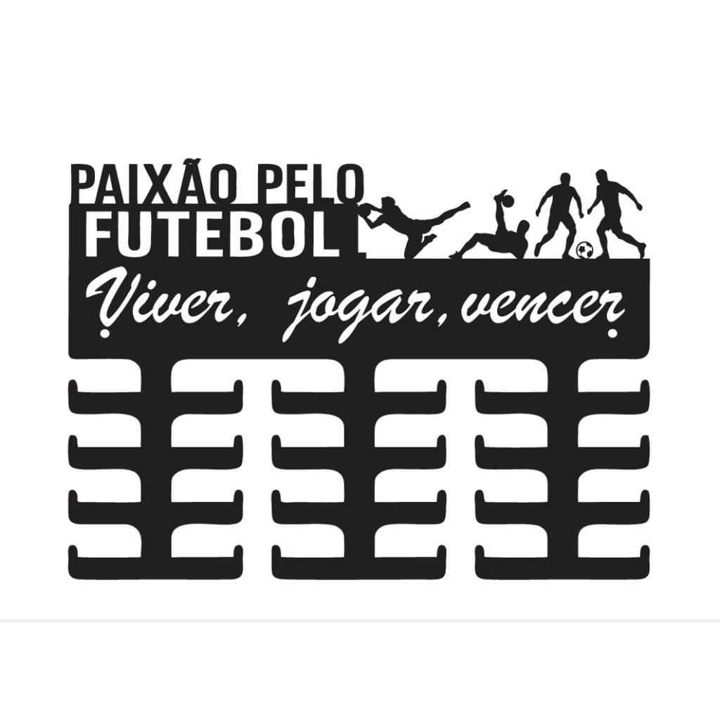 Porta Medalhas Paixão pelo futebol viver jogar vencer  MDF