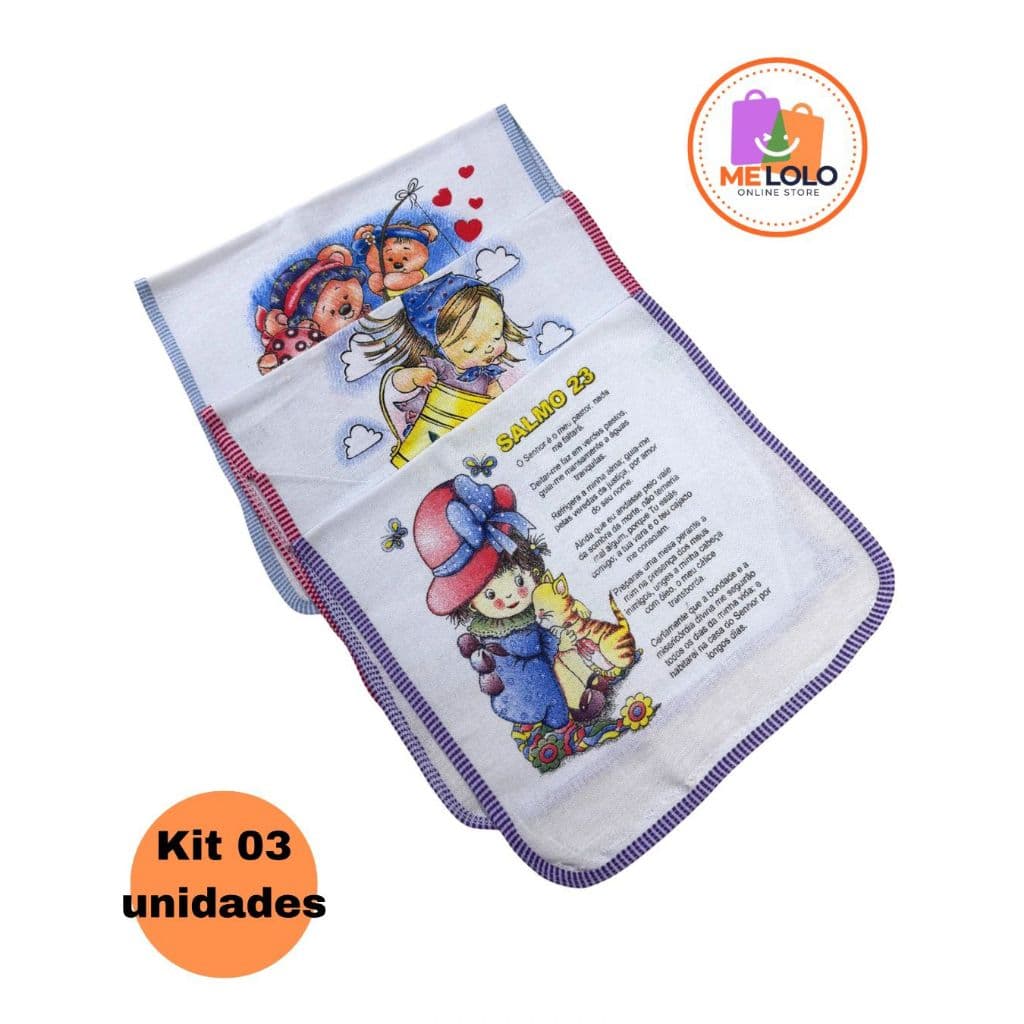 Pano De Prato Viés Estampado | Kit com 3 ALTA QUALIDADE