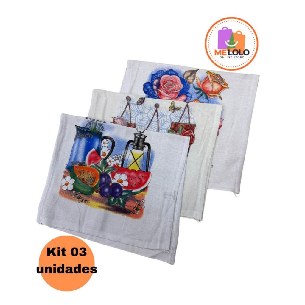 Pano de Prato Estampado | Kit com 3 Guardanapo
