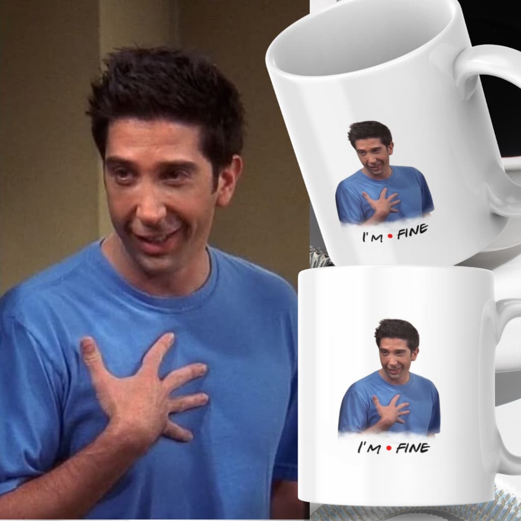 Caneca Xicara Porcelana 325ml Ross Geller Im Fine Friends Personalizada Presente