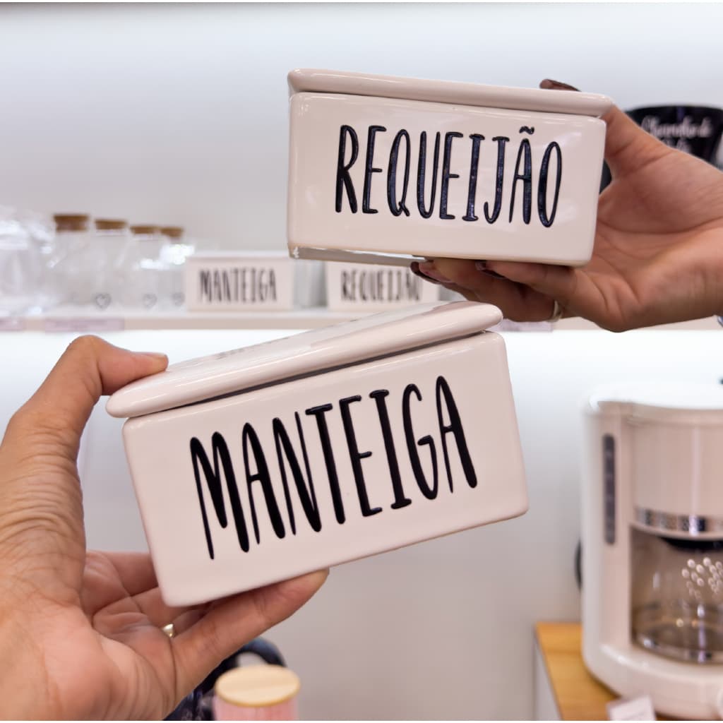 Porta-manteiga de porcelana - porta-requeijão - manteigueira