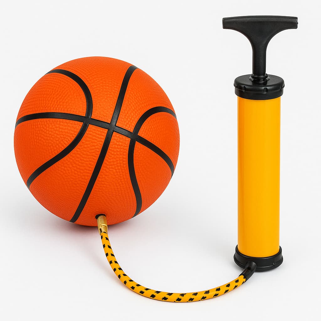 Kit Completo Bola de Basquete NBA + Bomba + Bico Agulha Tamanho Oficial Nº 7 Basketball Quadra