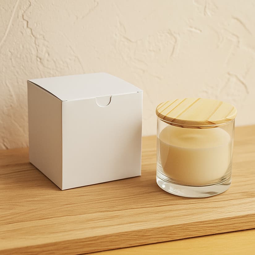 50 Caixas 8x8x8,5 cm para Vela Aromática ou Mini Caneca p/ Copo Whisky