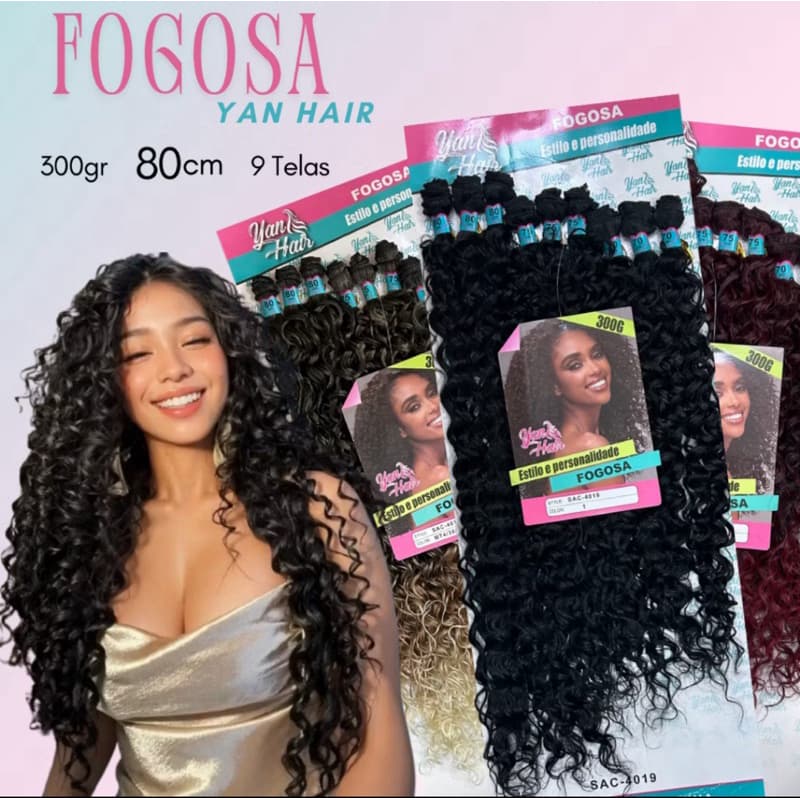 CABELO FIBRA 100% Proteína - 80 cm