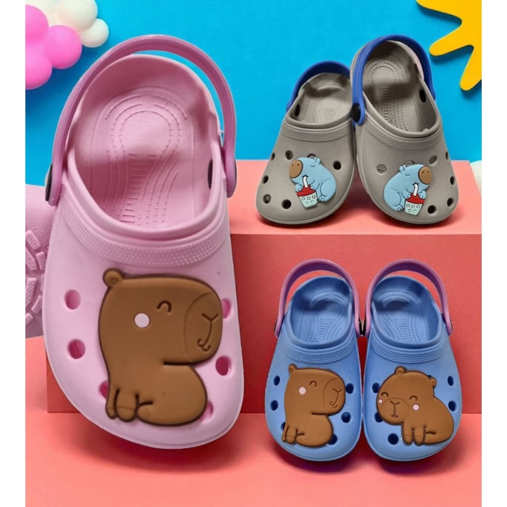Sandália Babuche Papete Menino Menina Infantil Capivara Animais Varias Cores Macio Leve Confortável