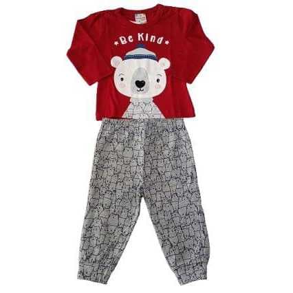 Conjunto Infantil Bebe M/Malha 100% Em Algodao Brandili