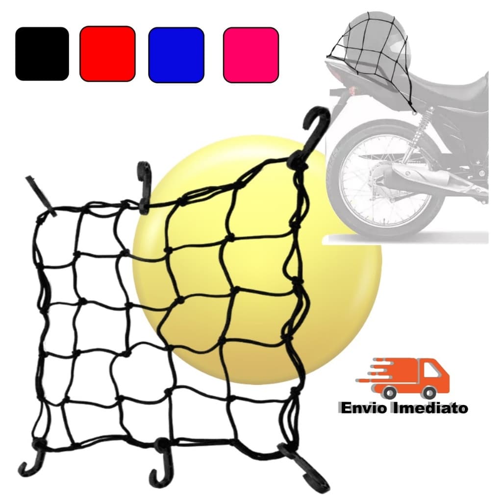 Rede Elástica Reforçada 35x35 cm Para Capacete Moto Carro Bike Caminhão Carga Varias Cores