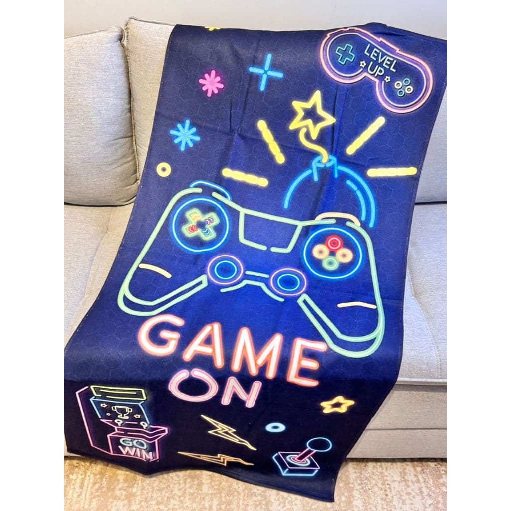 LANÇAMENTO Toalha de Banho GAME ON Praia Piscina Felpa Estampada GRANDE 140X70 CM