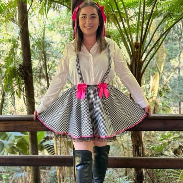 SAIA COM SUSPENSÓRIO DE FESTA JUNINA / VESTIDO CAIPIRA