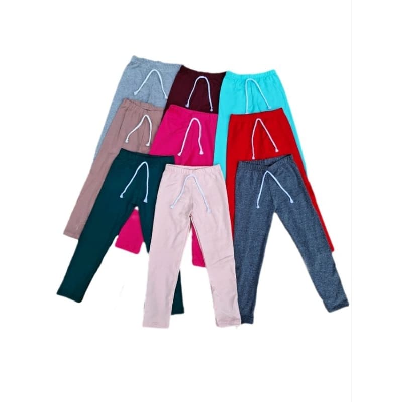 legging infantil e juvenil menina kit 3 peças cores lisas