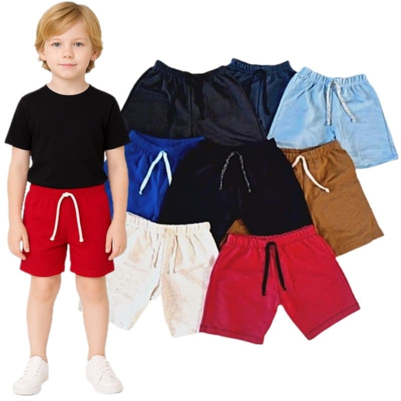 Kit 3 Bermudas de moletom shorts infantil 100%algodão 01 ao 14