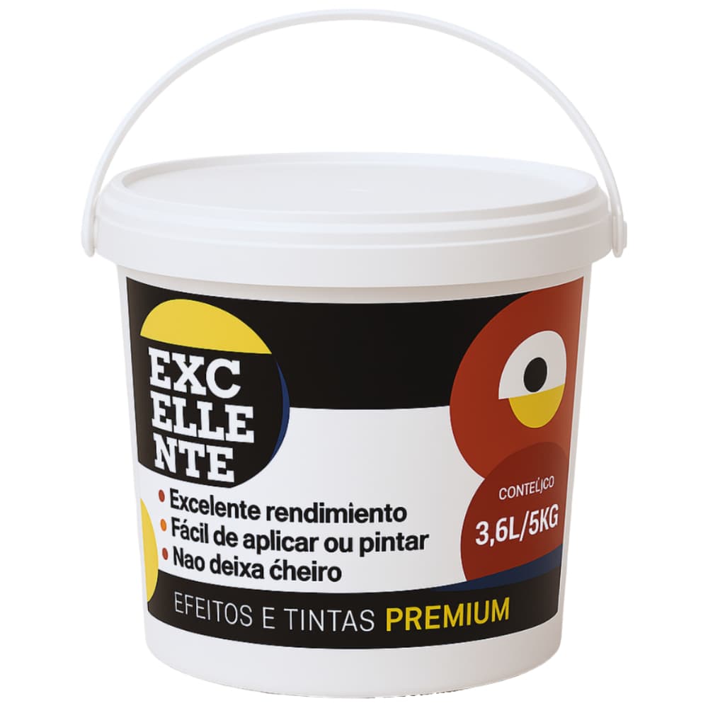 Tinta Acrílica (Base Agua) 3,6L Econômica Branco Fosca Excellente Cobertura