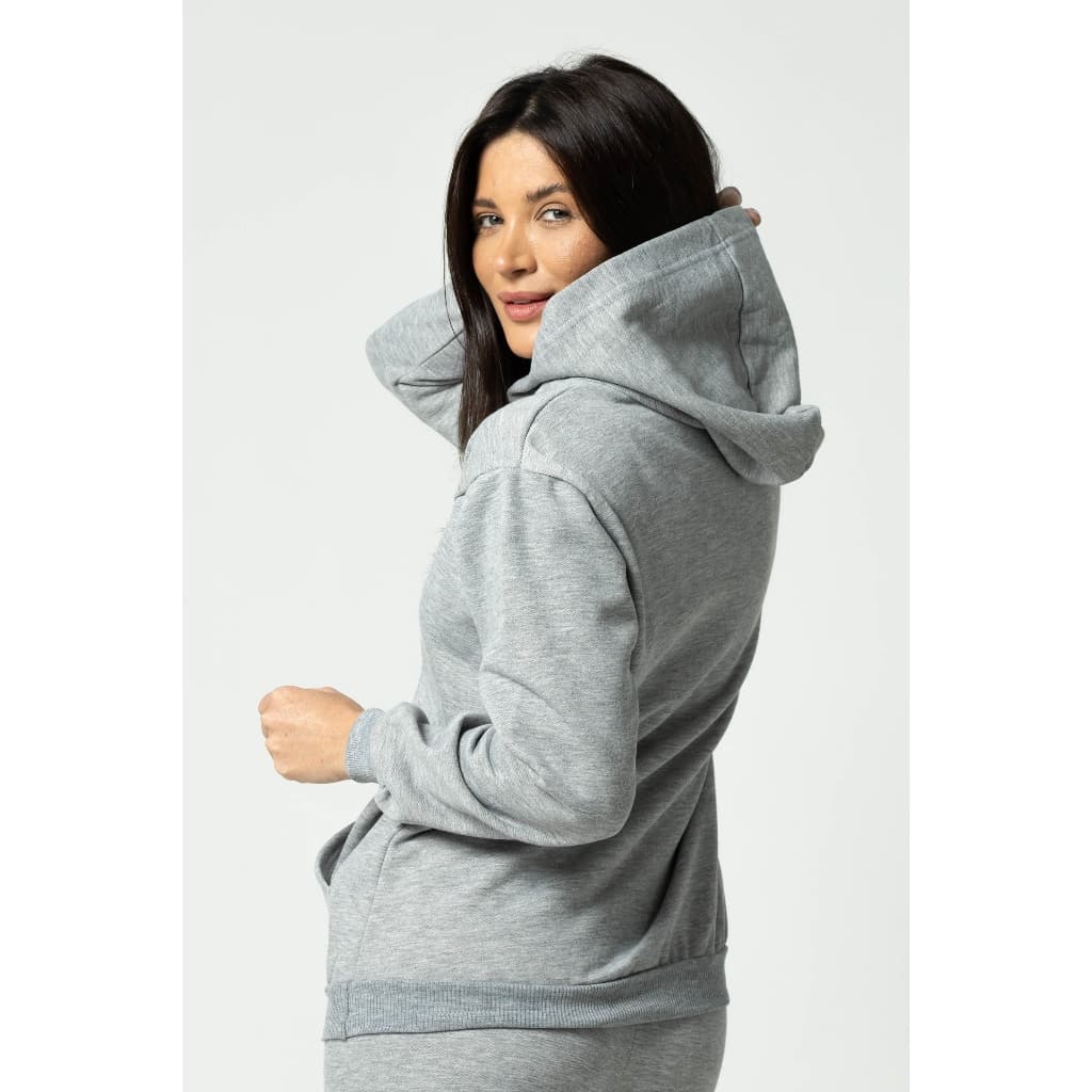 Moletom Casaco Feminino Canguru Com Capuz Flanelado Unissex Inverno Liso Algodão