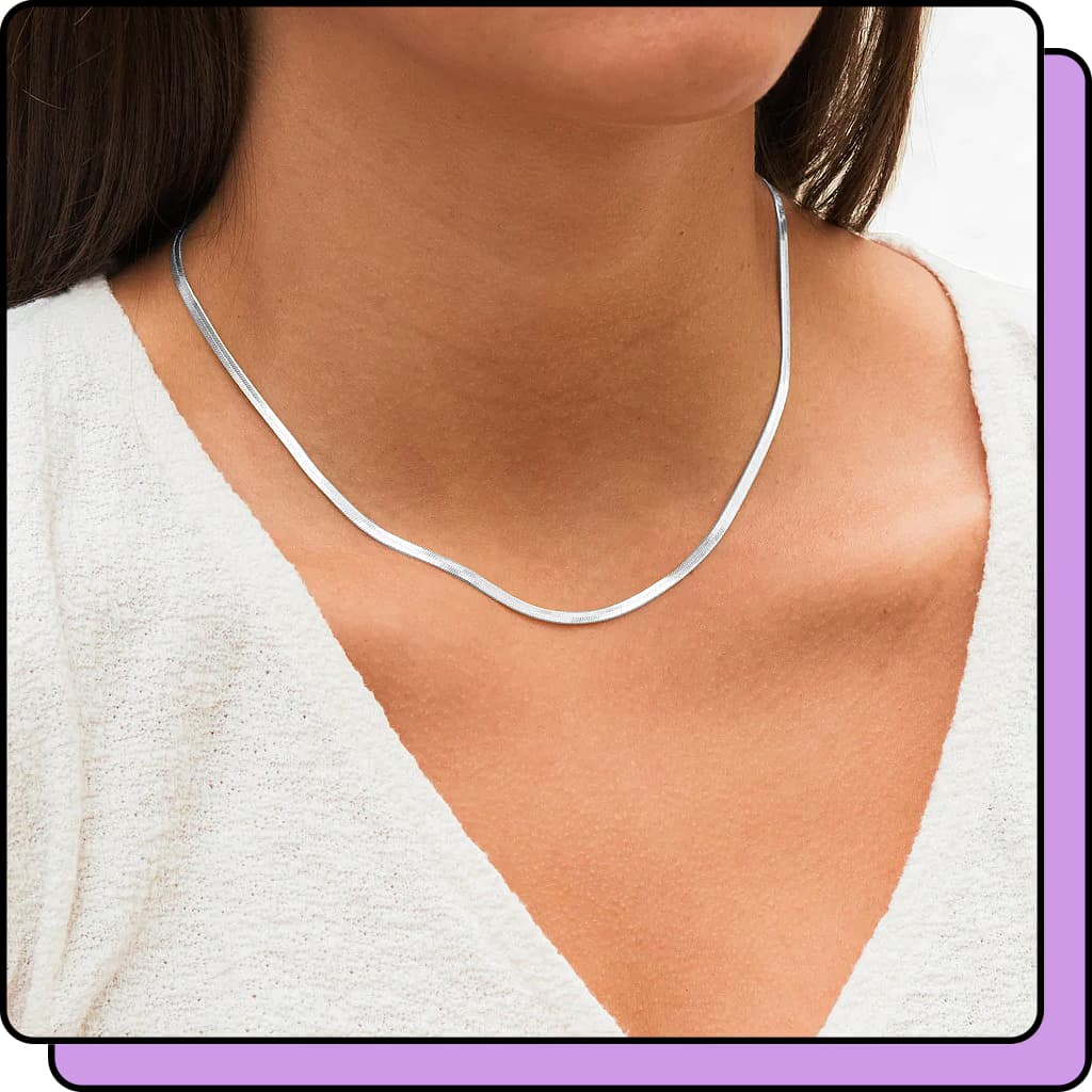 Colar Fio Laminado Prata 925 Choker Feminina Banhada