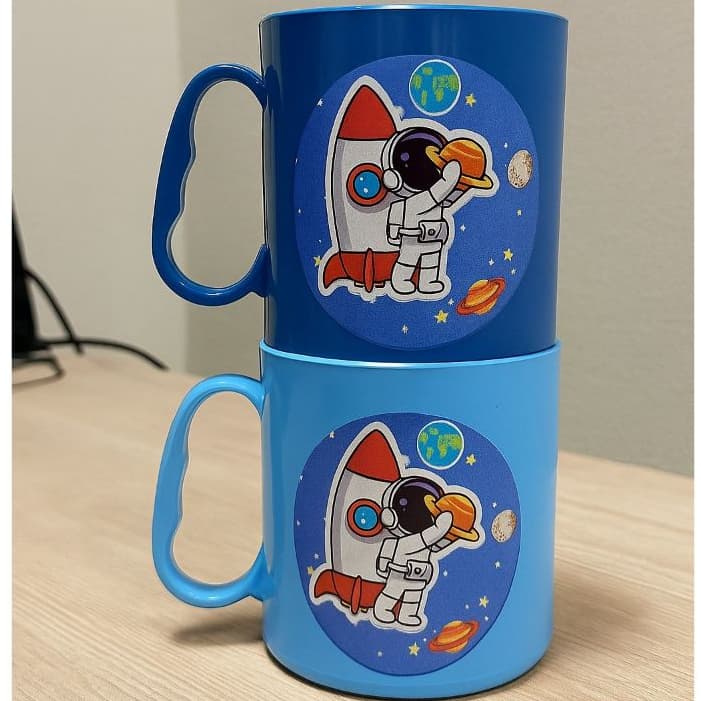 Kit canecas astronauta espaço lembrancinhas festas plásticos merenda escola aniversário criança resistentes canecas