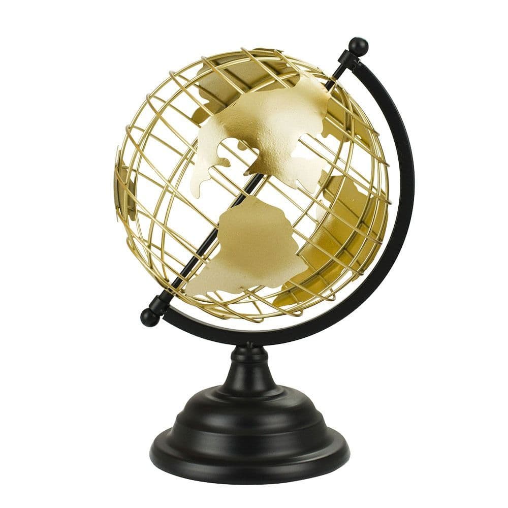 Globo Terrestre Grade Dourado 28.5x17cm