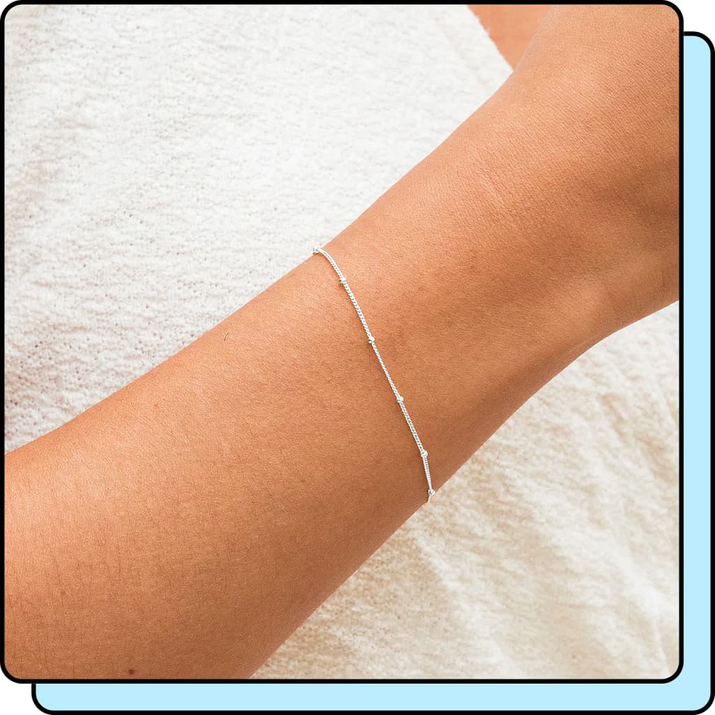 Pulseira Prata 925 Bolinhas Venezianas Pulseiras Femininas Banhada