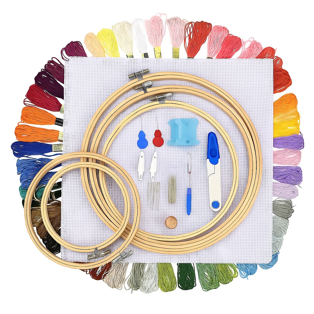 Kit Para Bordado Ponto Cruz Iniciante Completo Bolsa Lanmax