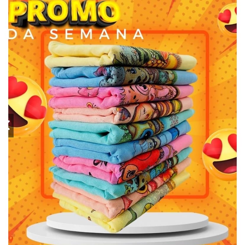 kit de 10 Pano De Prato Estampado Colorido Com 10 Peças 100% algodão