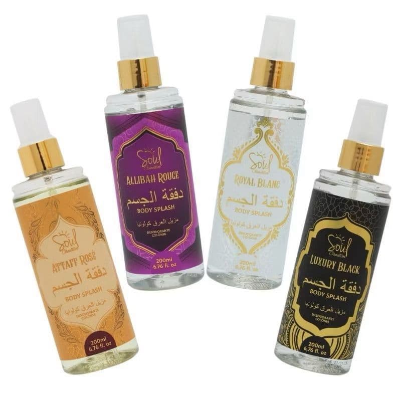 Kit Body Splash 4 Fragrâncias Árabe Soul Cosméticos Collection 200ml
