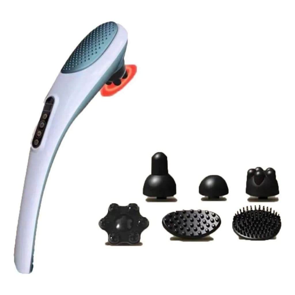 Massageador Portátil Sem Fio Multifuncional – Bastão Relaxante Branco Verde