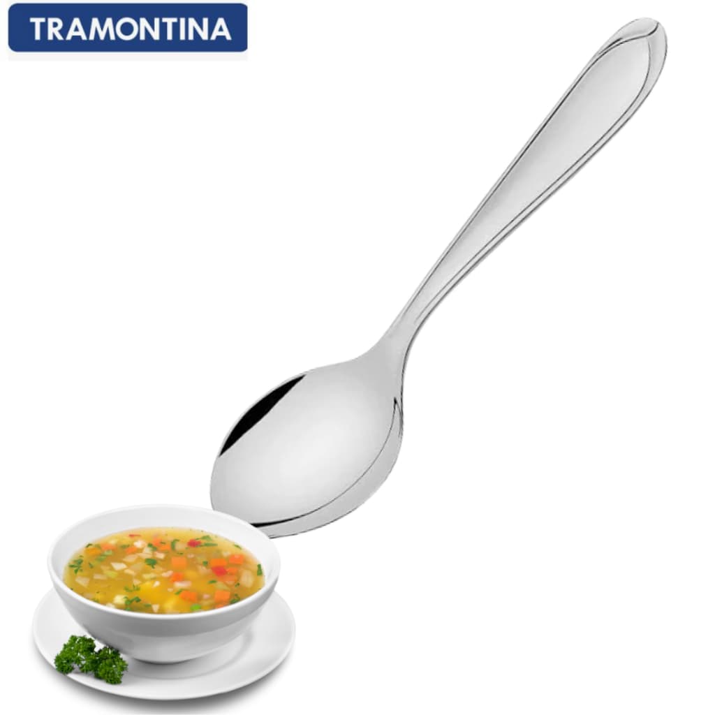 6 Colher de Sopa  Tramontina Laguna – Elegância em sua mesa! Garanta já a sua!