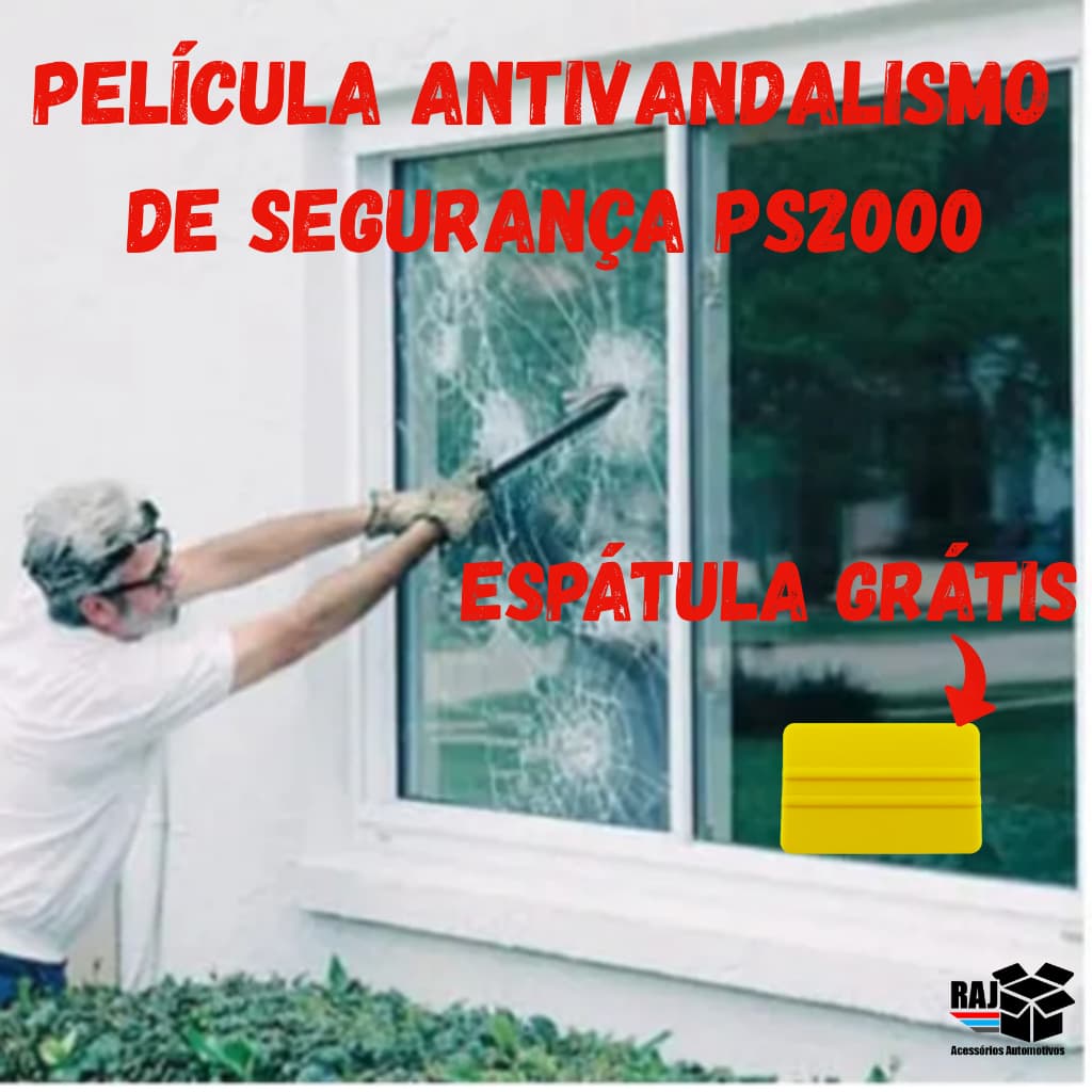 Película Insulfilm de Segurança PS2000, Anti Vandalismo transparente, Largura 1,19m, Vidro, Janela, Veículo