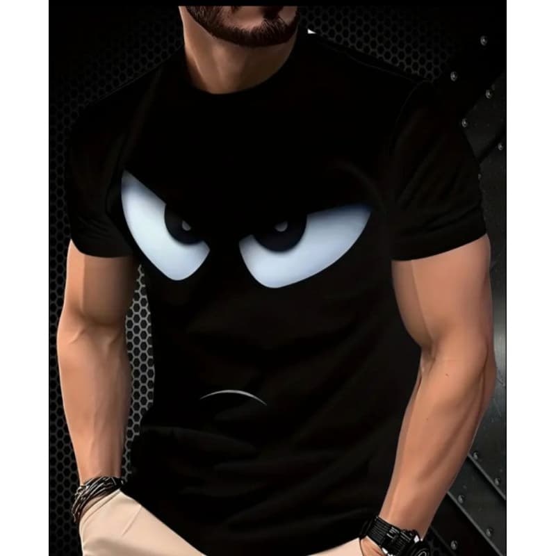 Camisa Camiseta OLHOS Estilosa Confortável Gola Redonda Excelente Acabamento 100% Algodão