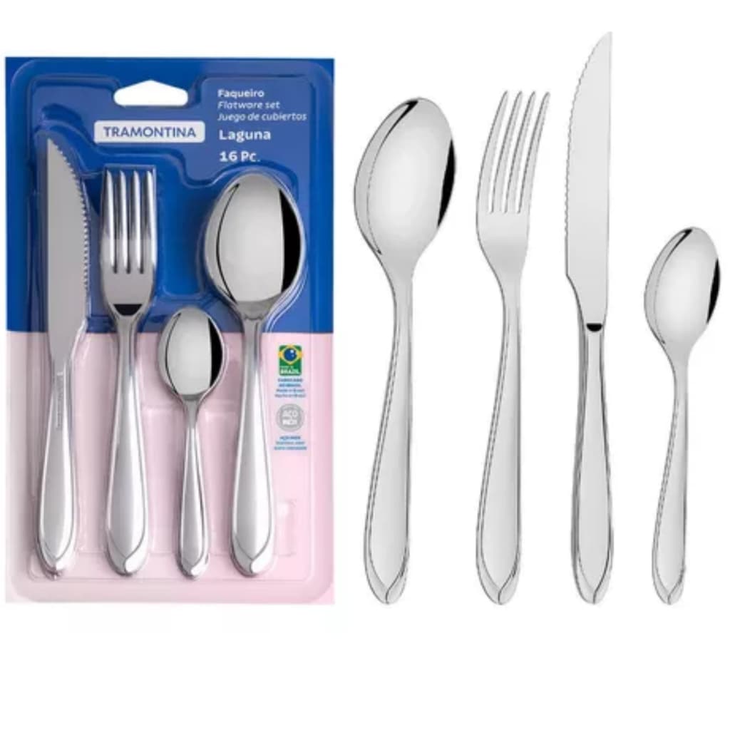 Faqueiro para Churrasco Tramontina em Aco Inox 16 Pecas