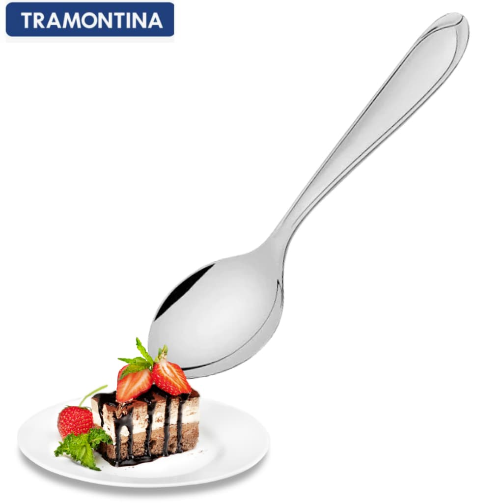 6 Colher De Sobremesa Tramontina Laguna em Aço Inox – Talheres Elegantes para sua Mesa! Compre Agora!