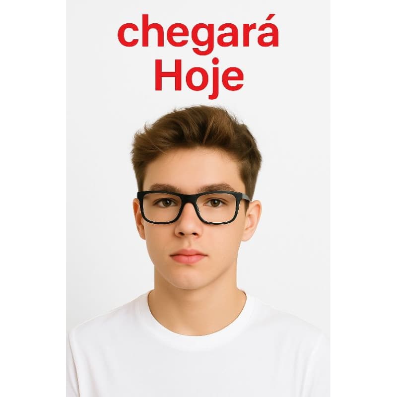 Armação Óculos Juvenil Preto Fosco Formal Sem Grau Leitura Gamer Leve Moda