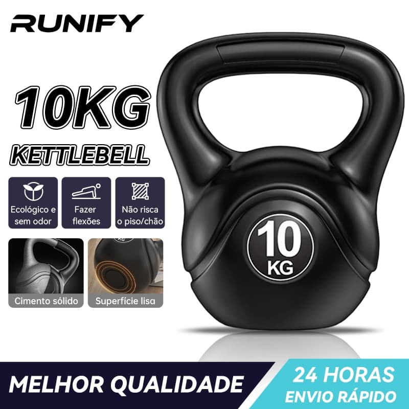 Kettlebell 10KG Halteres para Yoga e Definição Corporal – Kettlebell Revestido em PVC