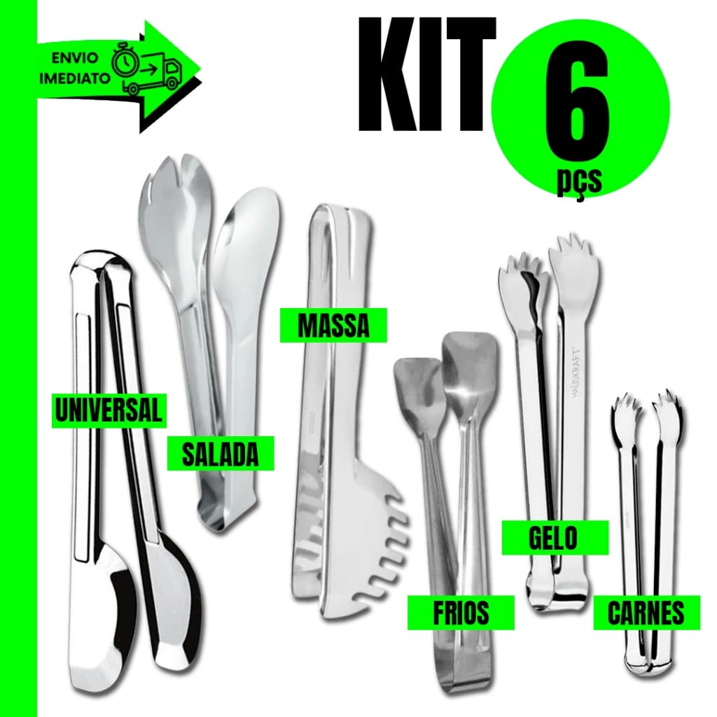 Kit Pegador Universal Pegador de Salada Pegador de Massa Pegador de Frios Pegador de Gelo e Pegador de Carnes