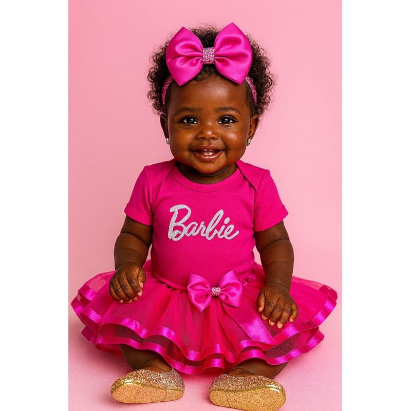 BODY INFANTIL BARBIE | BODY BARBIE | FANTASIA BARBIE | BODY BEBÊ BARBIE | BODY MESVERSARIO