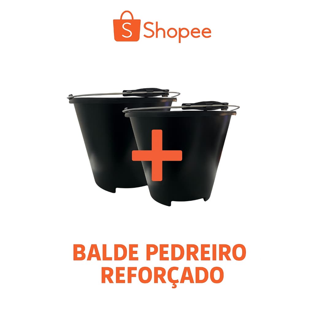 ✅ Balde 12L Reforçado Para Pedreiro, Concreto, Cimento – Plástico Forte, Obra, Construção, Frete Grátis- kit 2 unidades