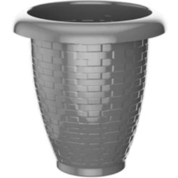 Vaso 1100 ML Redondo Rattan Plástico Para Plantas, Flores e Jardim