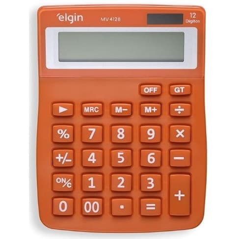 Calculadora De Mesa 12 Dígitos Laranja Mv4128 Elgin