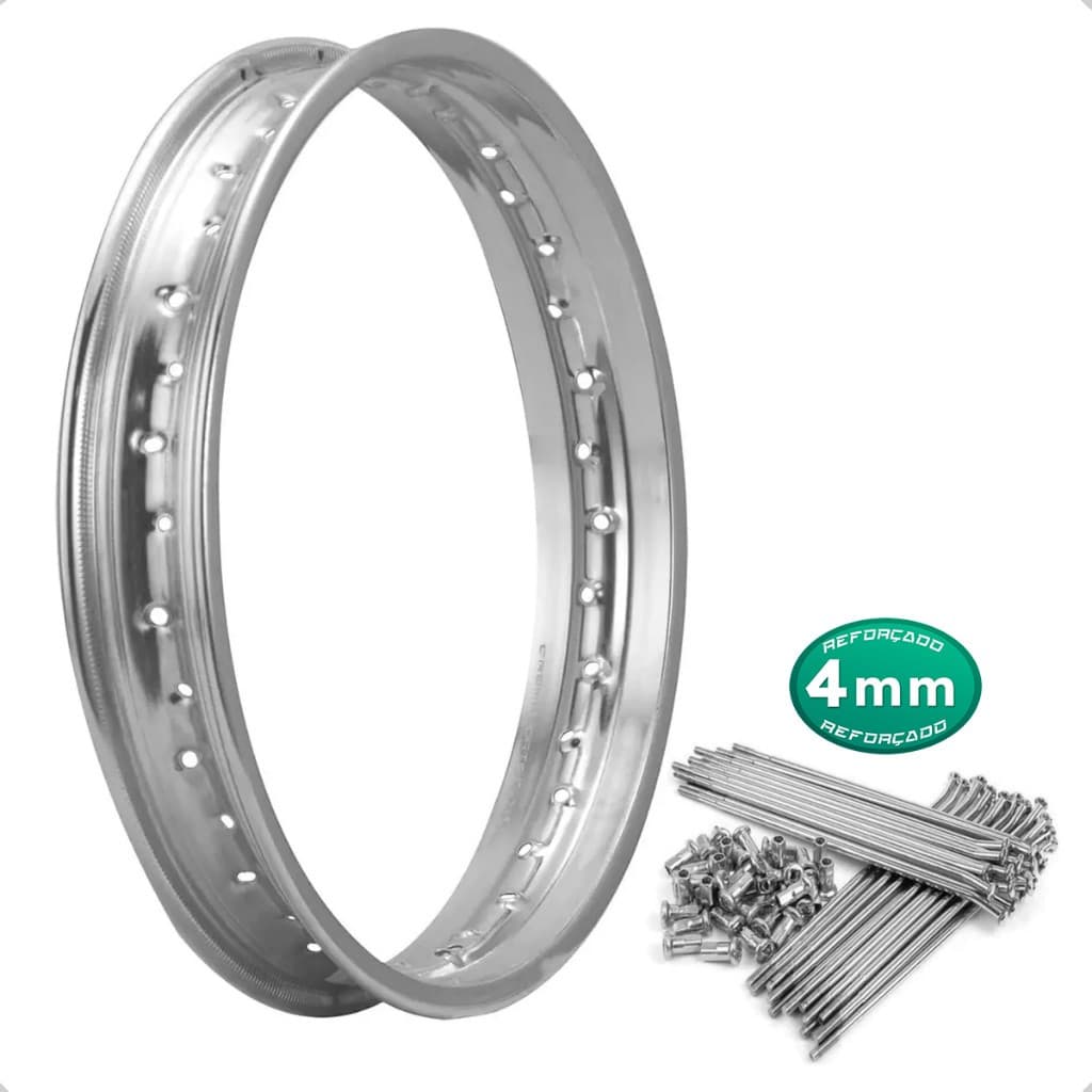 Aro 17 Traseiro 17x2.15 Bros 125/150/160 Raios 4mm Cromado Tambor