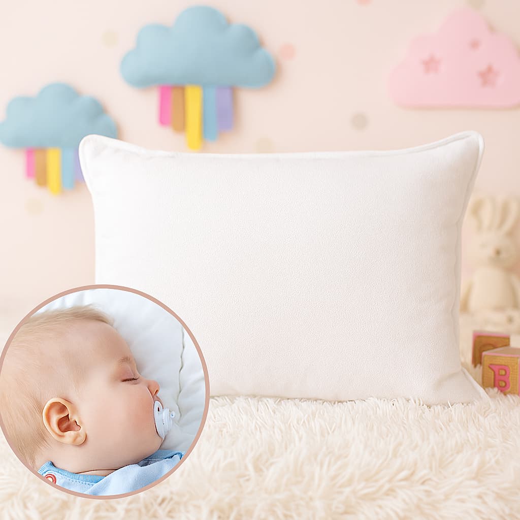Kit 2 Travesseiros Bebê Soninho Algodão 30cm x40cm Baby